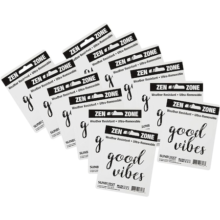 Sunburst Systems Decal Good Vibes 2.75 in x 3.5 in, 12-Pack PK 6246